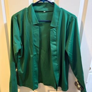 Green Open Front Blazer/Shirt